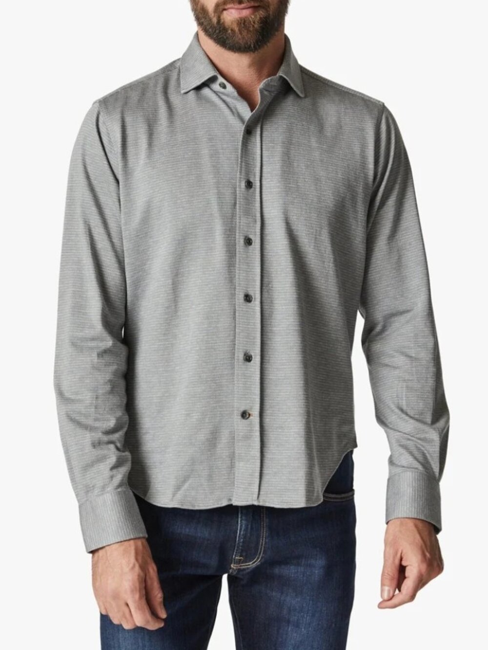 34 Heritage Grey Micro Pattern Textured Shirt